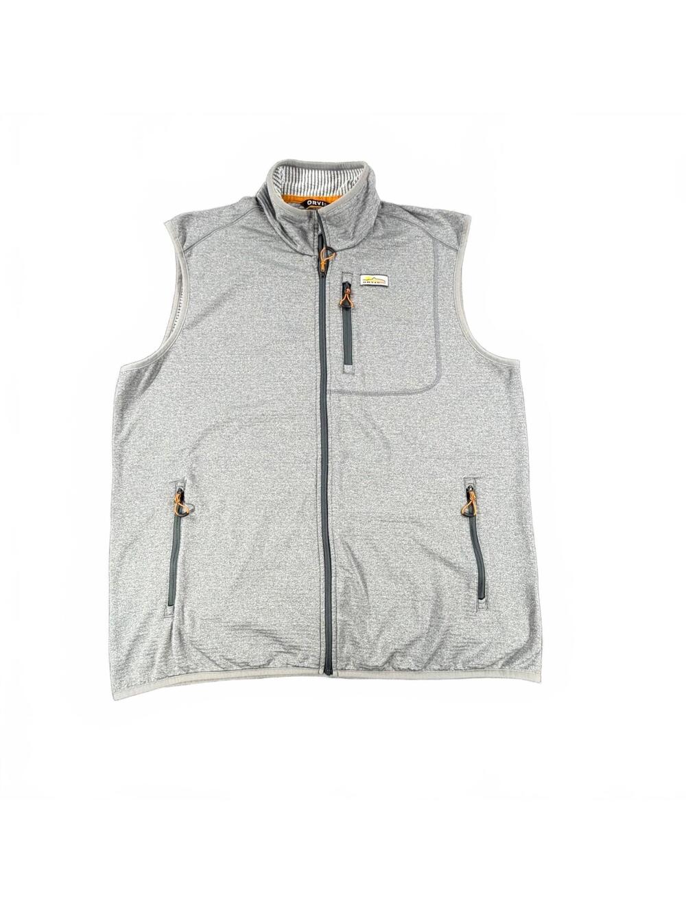 Men's Orvis Gray Performance Fleece Vest Size L, Recycled Polyester Blend